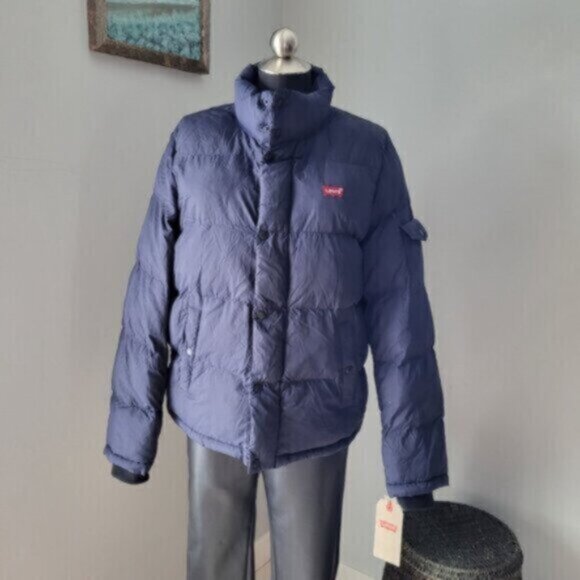 Levi’s Winter Bubble  Puffer Coat Blue Men's  Sz Small - Picture 4 of 14